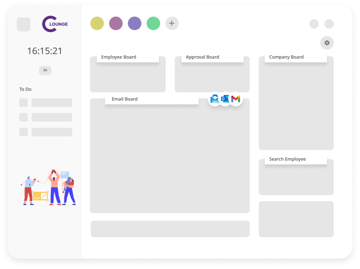 CLounge business portal with integrated widgets