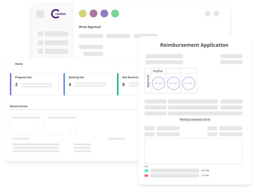 CLounge electronic approval workflow interface